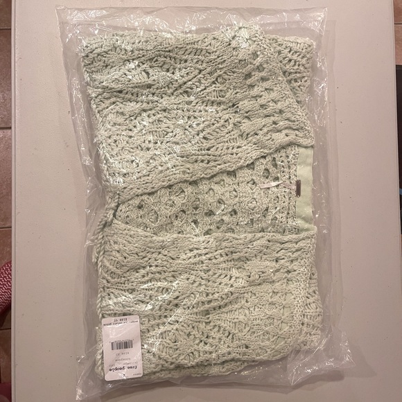 Free People Sweet Talker Long Crochet Cardigan Honeydew S & XS - Picture 2 of 5